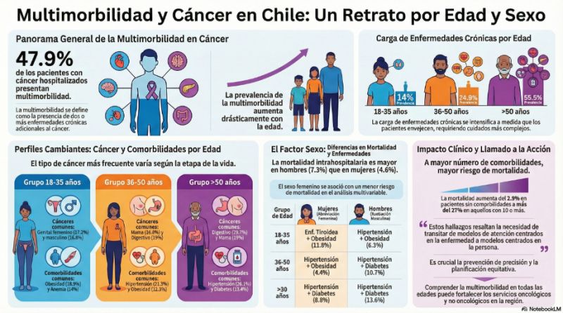 Estudio basado en GRD revela que casi la mitad de pacientes hospitalizados por cáncer en Chile presentan dos o más enfermedades crónicas